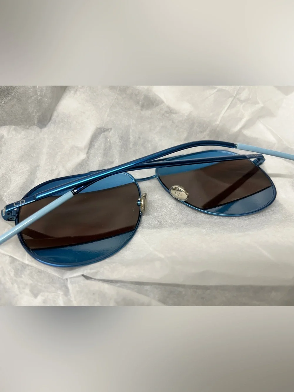 Christian Dior DiorSplit 1/S Y4ERD Aviator Sunglasses Blue Italy 59-14-145 Good
